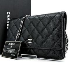【極美品】CHANEL シャネル チェーンウォレット マトラッセ キャビアスキンのサムネイル