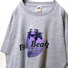 フルーツオブザルーム ビロクシビーチ ロゴ Tシャツ グレー 灰色 L 古着