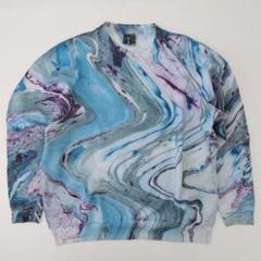90s Hanes マーブル柄 スウェット リメイク 墨流し タイダイ