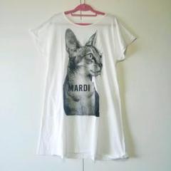 黒夢 清春 MARDI 猫プリント アンディー フード付きパーカー Tシャツ