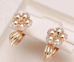 フラワーデザインピアス 585ローズゴールド