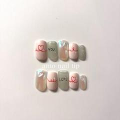 【オーダーページ】ネイルチップ　ミニハート　フラッシュ　クリア オーダーページ】ネイルチップ ミニハート フラッシュ クリア