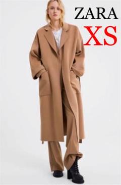 【新品未使用】ZARA 赤 ダブルブレスト ロングコート XS org.jpg