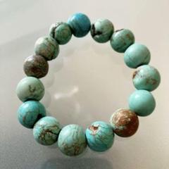 ✴︎天然石✴︎ターコイズ✴︎ブレスレット✴︎13mmオーバー✴︎15.5cm