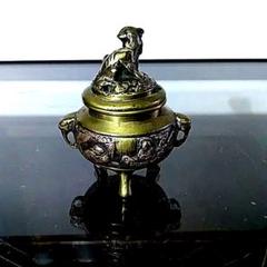 香炉古美術品古道具真鍮製 真鍮製香炉 アンティーク 美術品 置物 骨董品 レトロ - メルカリ