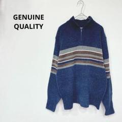 GENUINEQUALITY/デザインニット/ハーフジップ/ハイネック/モコモコ