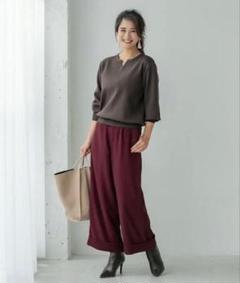 エディストクローゼット EDIST CLOSET ボルドーワイドパンツ Sサイズ