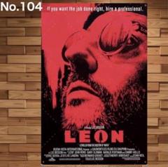 ブリキ看板　レオンLEON ジャンレノ　殺し屋　ナタリーポートマン　No.104のサムネイル