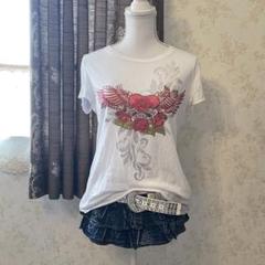 y2k 平成ギャル　ラインストーンtシャツ♡