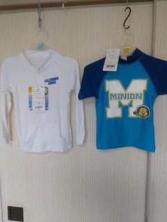 ミニオンデザイン Tシャツ100 & ホワイト長袖シャツ 110、セツトで。