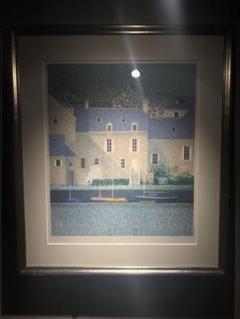 額入り85.0cm壁掛け アンドレ・ブーリエ 村の海岸 （印刷画） 1153 額入り85.0cm壁掛け アンドレ・ブーリエ 村の海岸 （印刷画） 1153