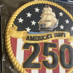 米海軍 250周年　パッチ　マグネット付き　アメリカ海軍　ワッペン　アメリカ独立