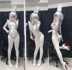 アズールレーン ル・マラン バニーガール コスプレ 衣装 歪萌舎 フルセット ル・マラン ホワイトバニーガール （歪萌舍 アズールレーン