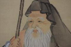 【真作】狩野栄信/伊川院/寿老人図/七福神の内の一人/掛軸☆宝船☆Z-142 真作】狩野栄信/伊川院/寿老人図/七福神の内の一人/掛軸☆宝船