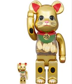 BE@RBRICK 招き猫 小判 開運 弍 金メッキ 100％ & 400％のサムネイル