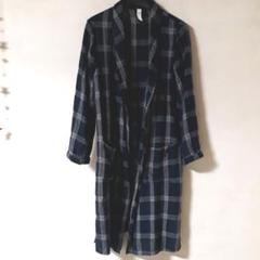 チェックロングコート
