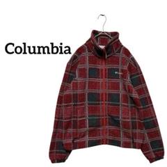 Columbia コロンビア フリースジャケット チェック レッド S