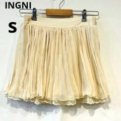 【イング】　プリーツ　ミニスカート　フリル　レース付き　M　ペチパンツ