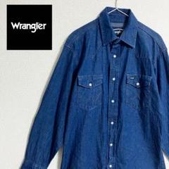 美品　Wrangler ラングラー　デニムウエスタンシャツ　サイズL程度　長袖