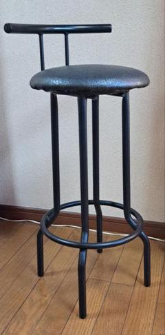 バースツール 黒 合成皮革 カウンターハイト