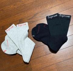 シュプリームSupreme 靴下ソックス グレー ブラック 2足セットのサムネイル
