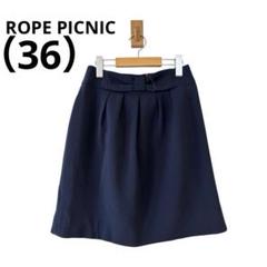 0454 ROPE PICNICロペピクニックミニ丈台形スカートリボン大人可愛い