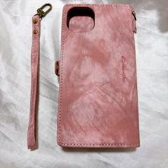 ☆ iPhone 14 Plus ケース 財布 大容量 多機能 手帳型 ピンク
