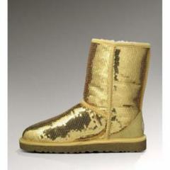 希少レア　美品　UGG　ムートンブーツ　ゴールド　グリッタースパンコール　金派手 希少レア 美品 UGG ムートンブーツ ゴールド グリッター