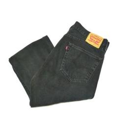 リーバイス505 ブラックデニムパンツ テーパードストレート 後染め W36