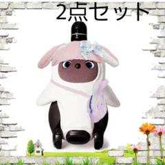 A370 ラボット用 たれ耳ウサギ帽子とポシェット ピンク 紫　2点セット