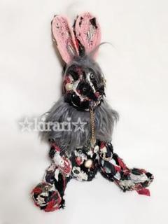 【ミヤタケイコ】うさぎ 黒 ハンドメイド ぬいぐるみ アリス kawaii ミヤタケイコ】うさぎ 黒 ハンドメイド ぬいぐるみ アリス kawaii