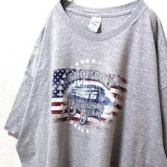 ギルダン ショーボートブランソンベル ロゴ Tシャツ グレー灰色 3XL古着