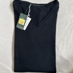 GOSTAR DE FUGA Vネック長袖Tシャツ 46 シリコンバイオ加工 シルキータッチ浅VネックTシャツ ｜The