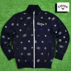 Callaway キャロウェイ ゴルフ ジップジャケット【ネイビー/Ｌ】美品！ CALLAWAY キャロウェイ 2WAY ジップジャケット ネイビー系 L