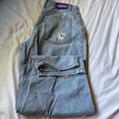 LABROS 花刺繍 デニムパンツ パンツ