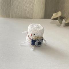 カメラのフィルムケースさん　あみぐるみ　「え、私のこと知ってますよね…？」