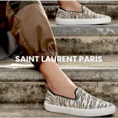 SAINTLAURENT サンローラン スケーター スリッポンスニーカー ゼブラ