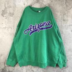 A4938古着　トレーナー　スウェット　緑　90s Y2K
