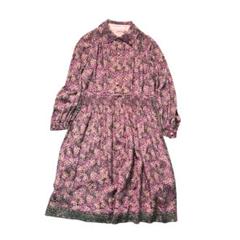 7BS3 フラワー　総柄　ロングワンピース　レトロ　古着女子　フェミニンused