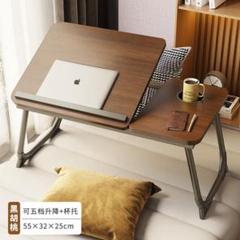 【新品未使用】折りたたみテーブル 32×55×25cm ブラウンM