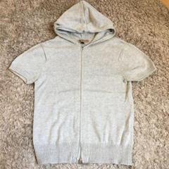 PROPORTION サマーニット 半袖 パーカー カーディガン グレー