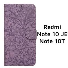 Redmi Note10JE 10T パープル 型押し 薄紫 手帳 /