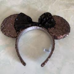 yn ディズニー　カチューシャ　茶　スパンコール　80g