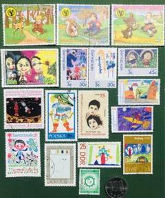2262 外国切手 キューバ一 1971年 児童画 7種 銷印有