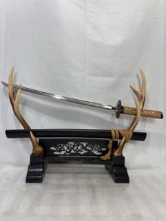 模造刀 全長71cm/鍔 鞘 木製 柄 茎/時代 武具 装具 模造刀 時代 剣 刀/全長68cm鍔 拵 鞘 木製/武士 装具/古美術
