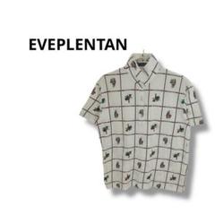 【EVEPLENTAN】ポロシャツ　メンズ　総柄　ゴルフウェア　ホワイト