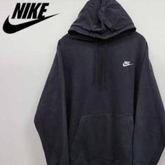 【古着】ナイキ NIKE 刺繍ロゴ スウッシュ パーカー ブラック L