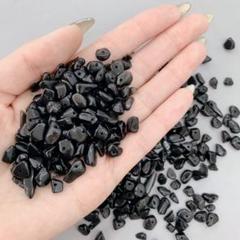 【穴あき】さざれ石 20g また1連約80㎝ オブシディアン 天然石
