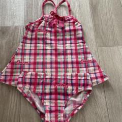 夏　person's女の子用セパレート水着 ピンクチェック