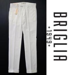 新品【BRIGLIA ブリリア 1949】BG03 ノープリーツパンツ 白 46
